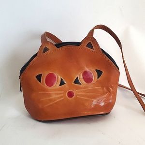 Small Leather Cat Purse